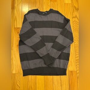 Brandy Melville Light/Dark Blue Striped Crewneck Sweater